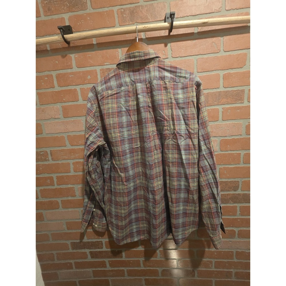 Ralph Lauren Shirt XL 17 ClassicFit Plaid Madras Button Down Cotton Woven Sku7 - Picture 4 of 6